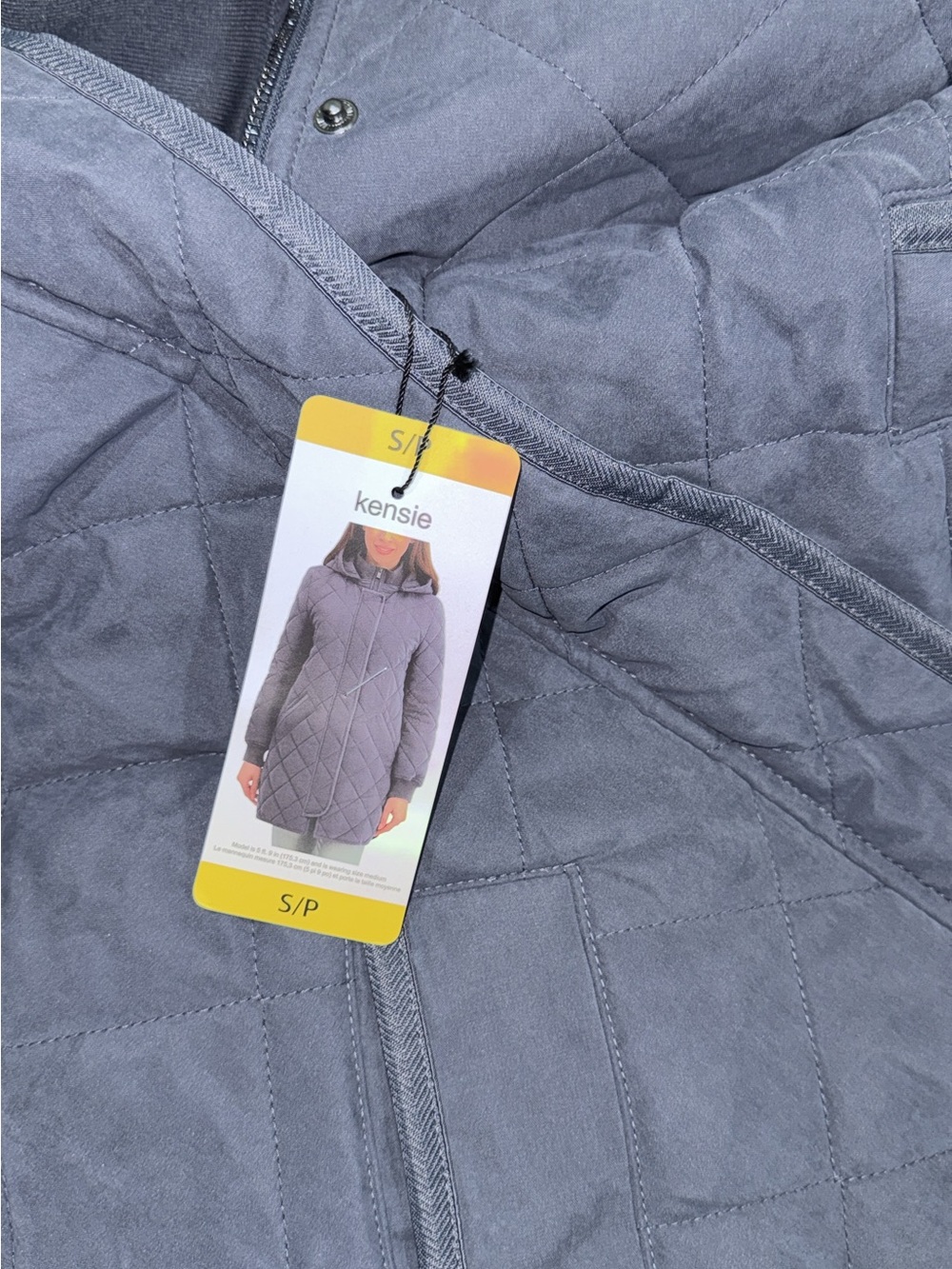 Kensie Quilted Hooded Puffer Jacket - Gray